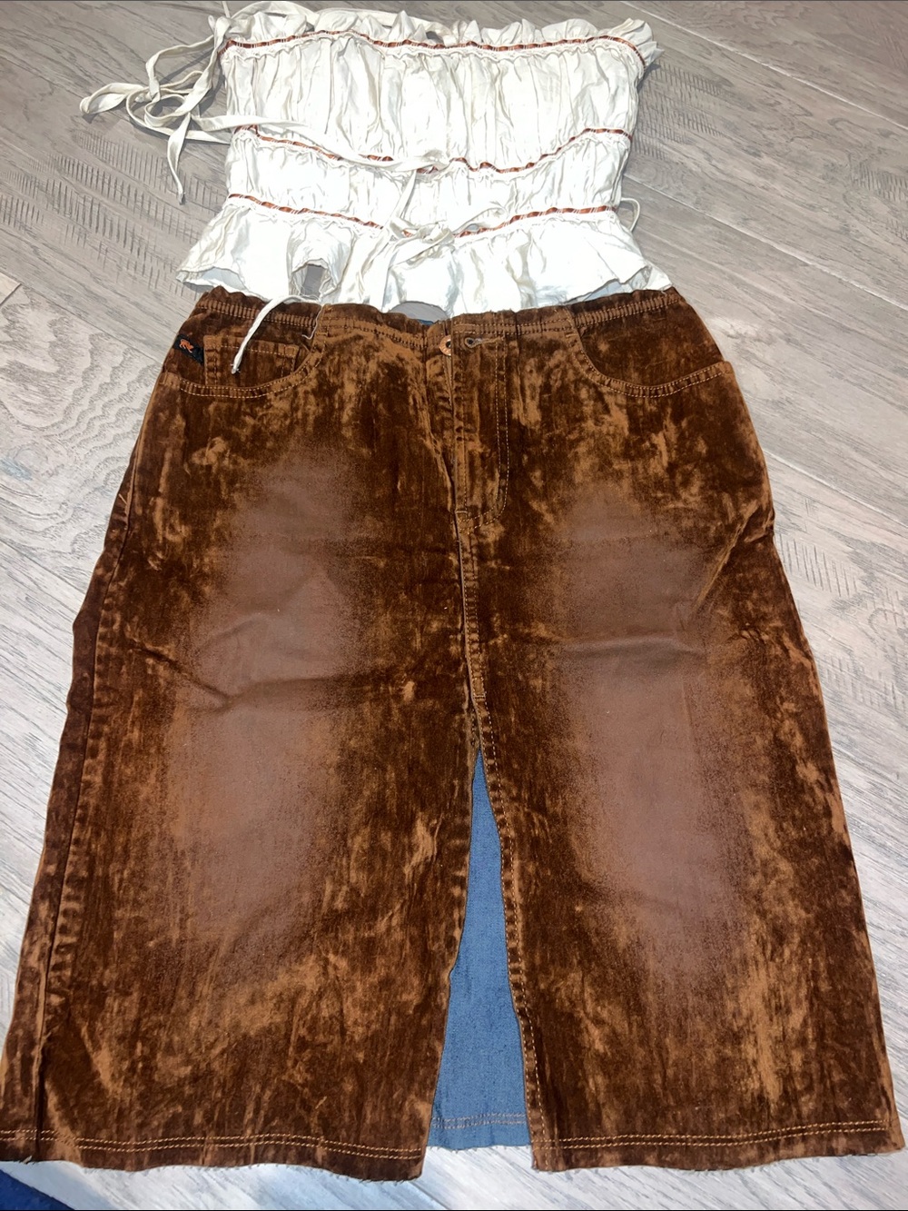 Parasuco Brown Suede-Look vintage look sz 8 one of a kind Y2K retail $179